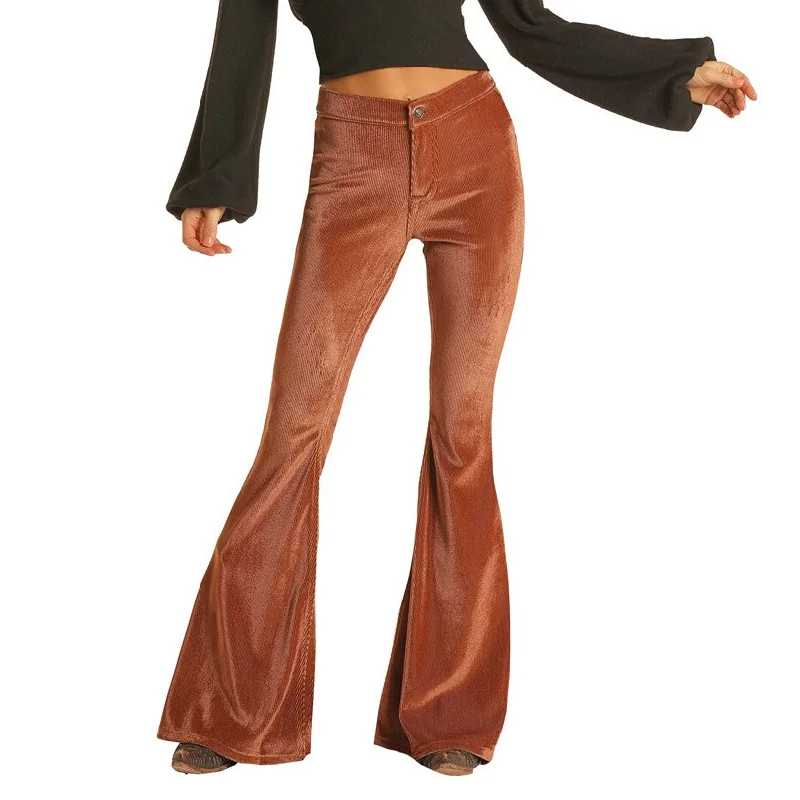 Rock & Roll Denim Ladies Bargain Bell Corduroy Copper Pants WPB2673