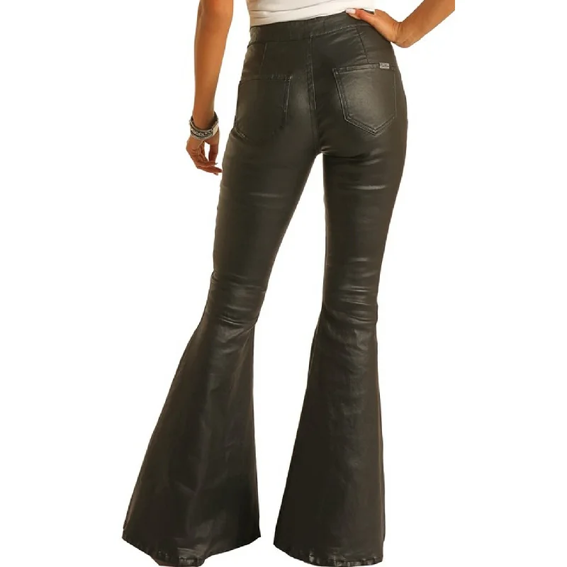 Rock & Roll Cowgirl® Ladies High Rise Leather Bell Bottom Jean WPB2664