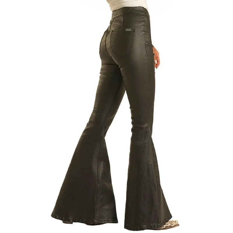 Rock & Roll Cowgirl® Ladies High Rise Leather Bell Bottom Jean WPB2664