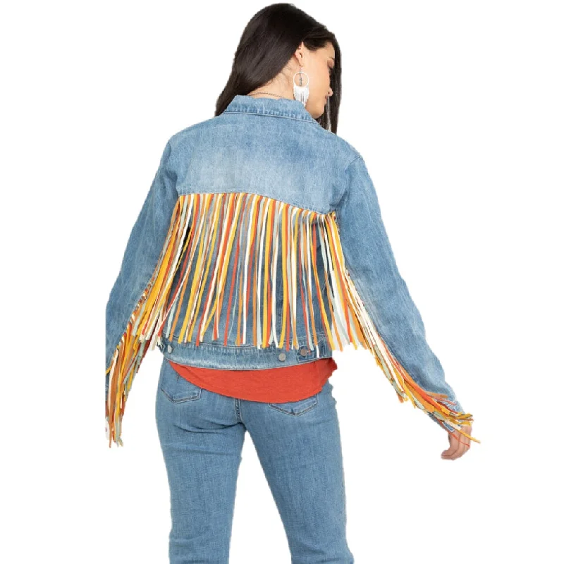 Scully Ladies Denim Fringe Jackets HC599-DEN