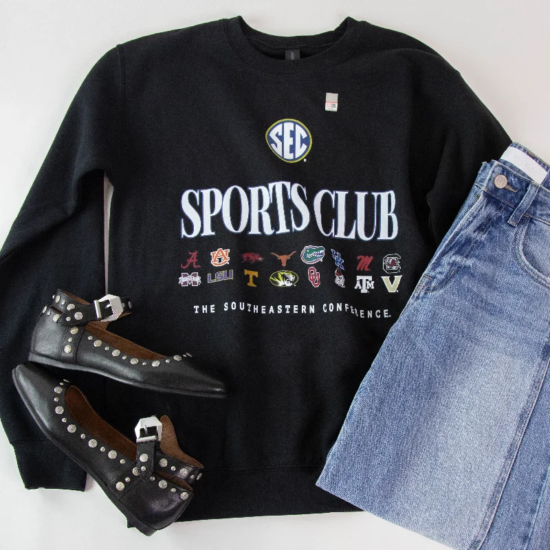 SEC Sports Club Sweatshirt, Black | Charlie Southern