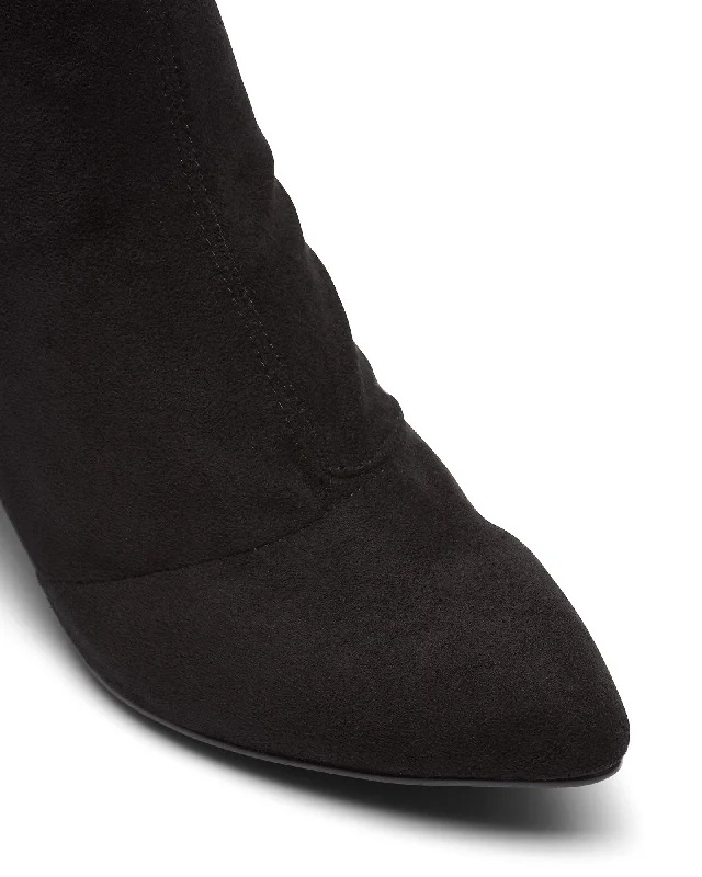 Sylvia Boot Black Stretch Microfibre