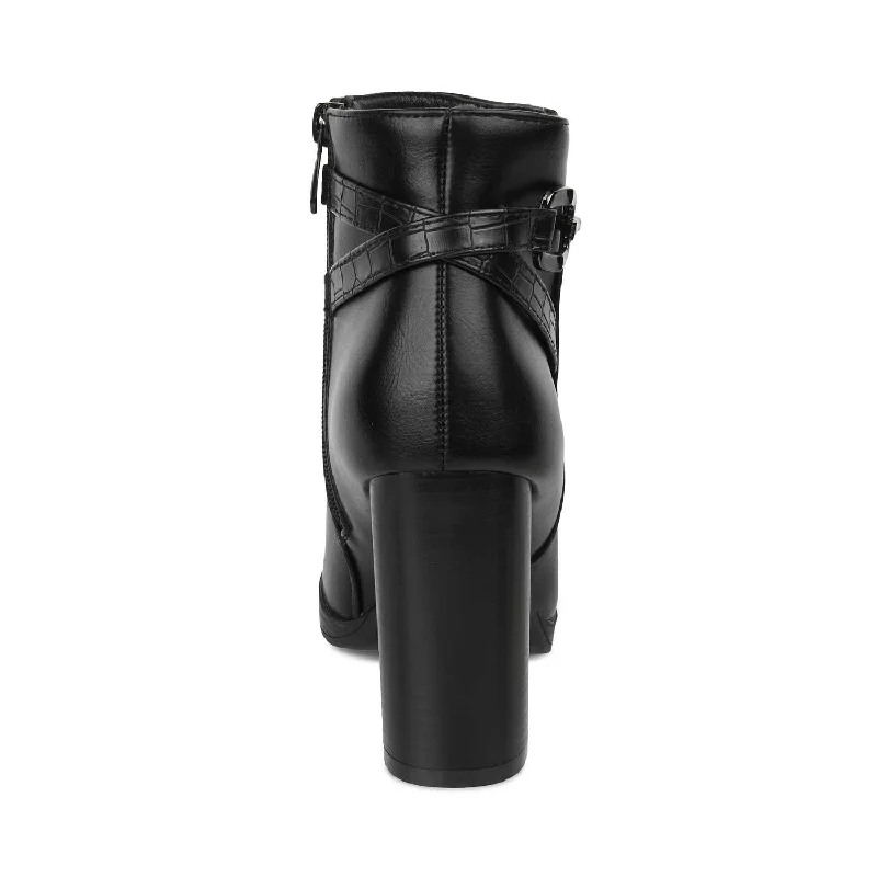 The Paris Black Women's Ankle-length Boots Tresmode