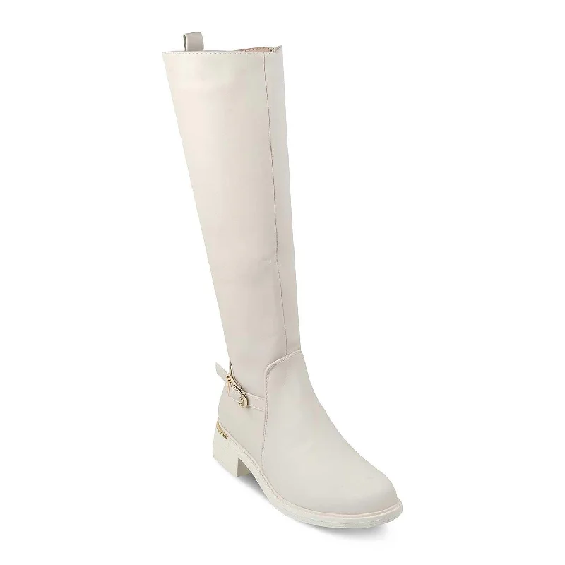 The Tloin Beige Women's Knee-length Boots Tresmode