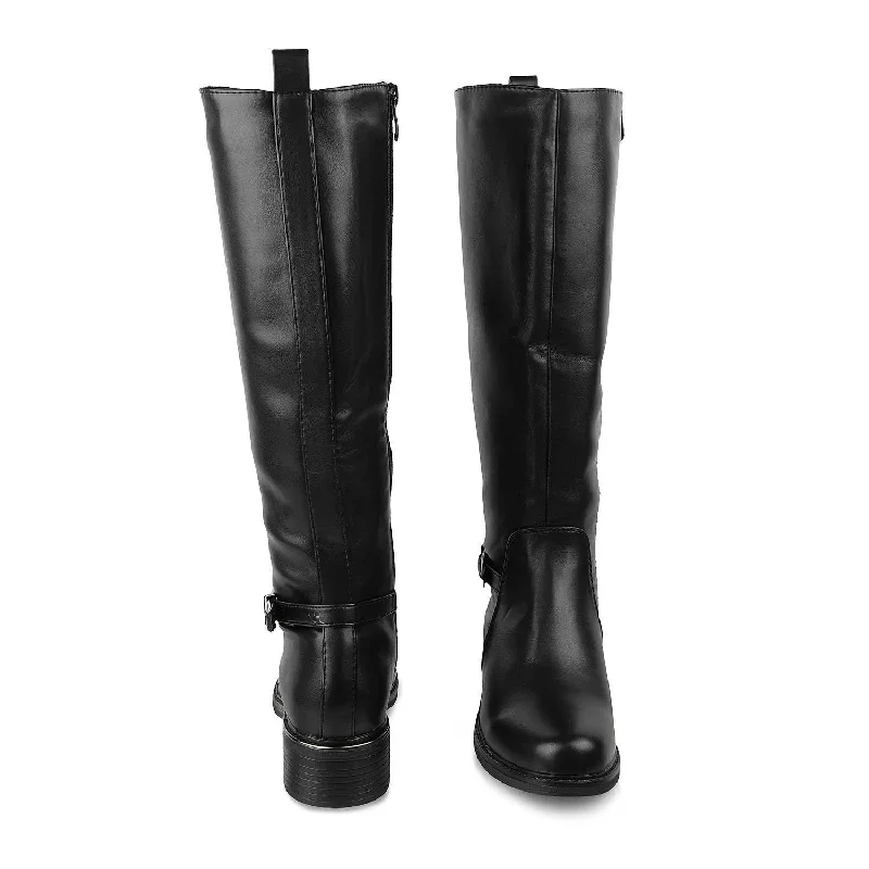 The Tloin Black Women's Knee-length Boots Tresmode