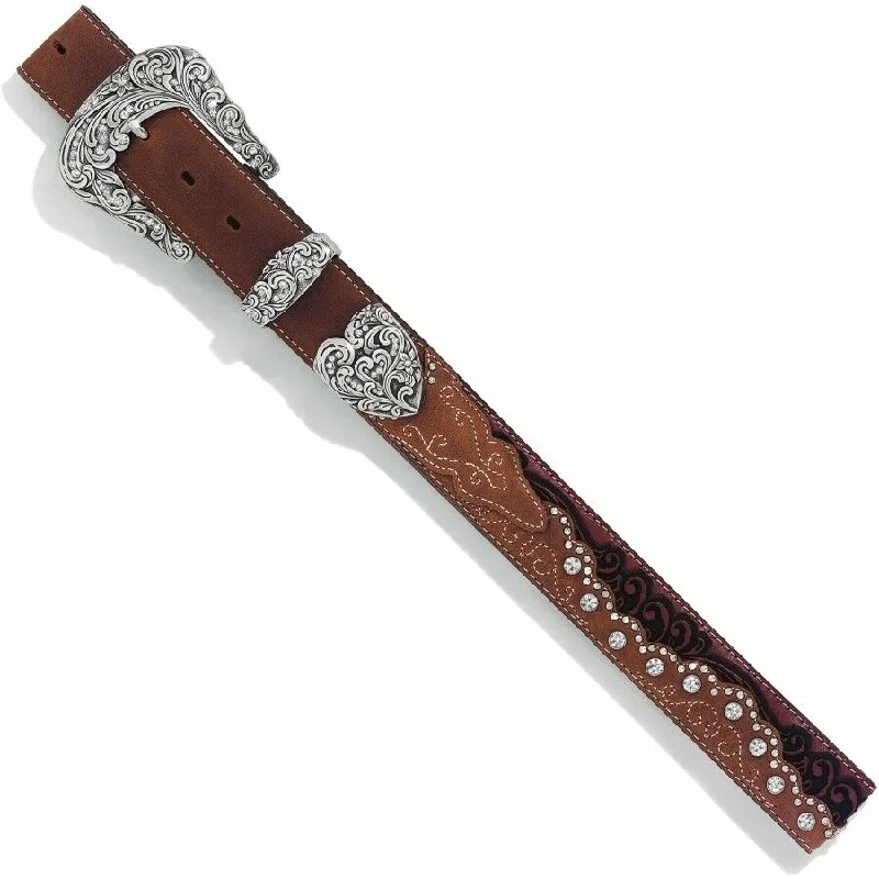 Tony Lama Ladies Brown Kaitlyn Crystal Belt C50499