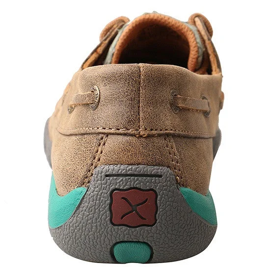 Twisted X Ladies Brown Bomber & Turquoise Fish Driving Mocs WDM0067