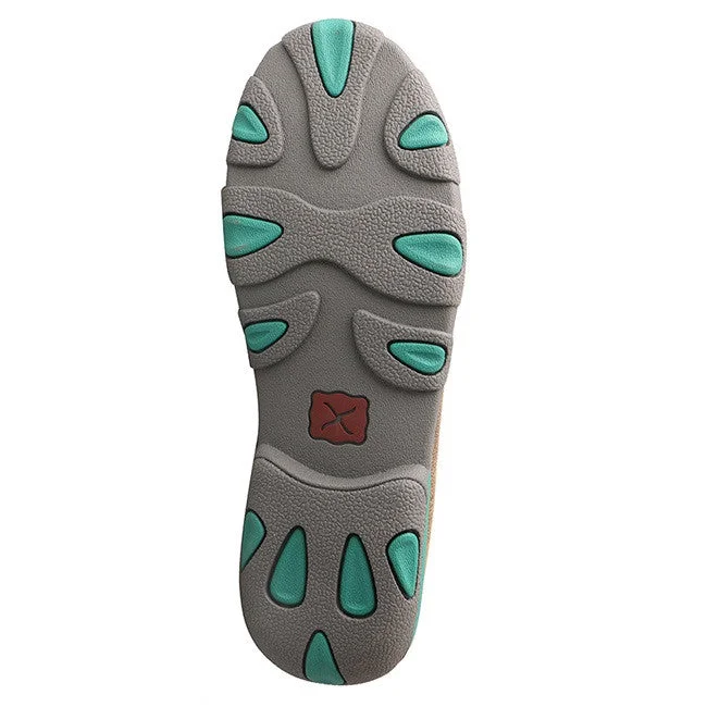 Twisted X Ladies Brown Bomber & Turquoise Fish Driving Mocs WDM0067