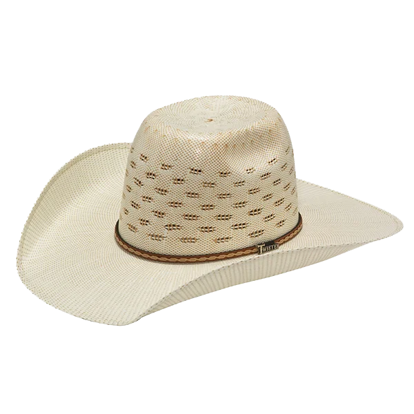 Twister Unisex Bangora Ivory an Tan Straw Western Hat T71824