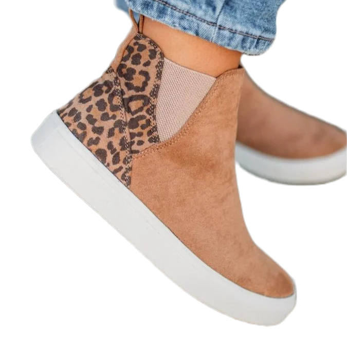 Very G Ladies Survivor Tan & Leopard Ankle Shoes VGSP0102-TAN