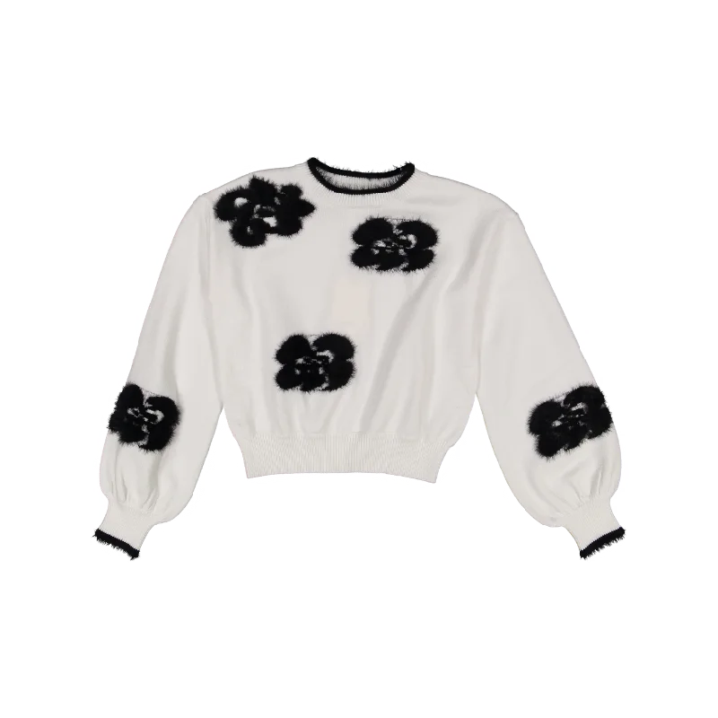 242GJ3070-SWEATER-White/Black