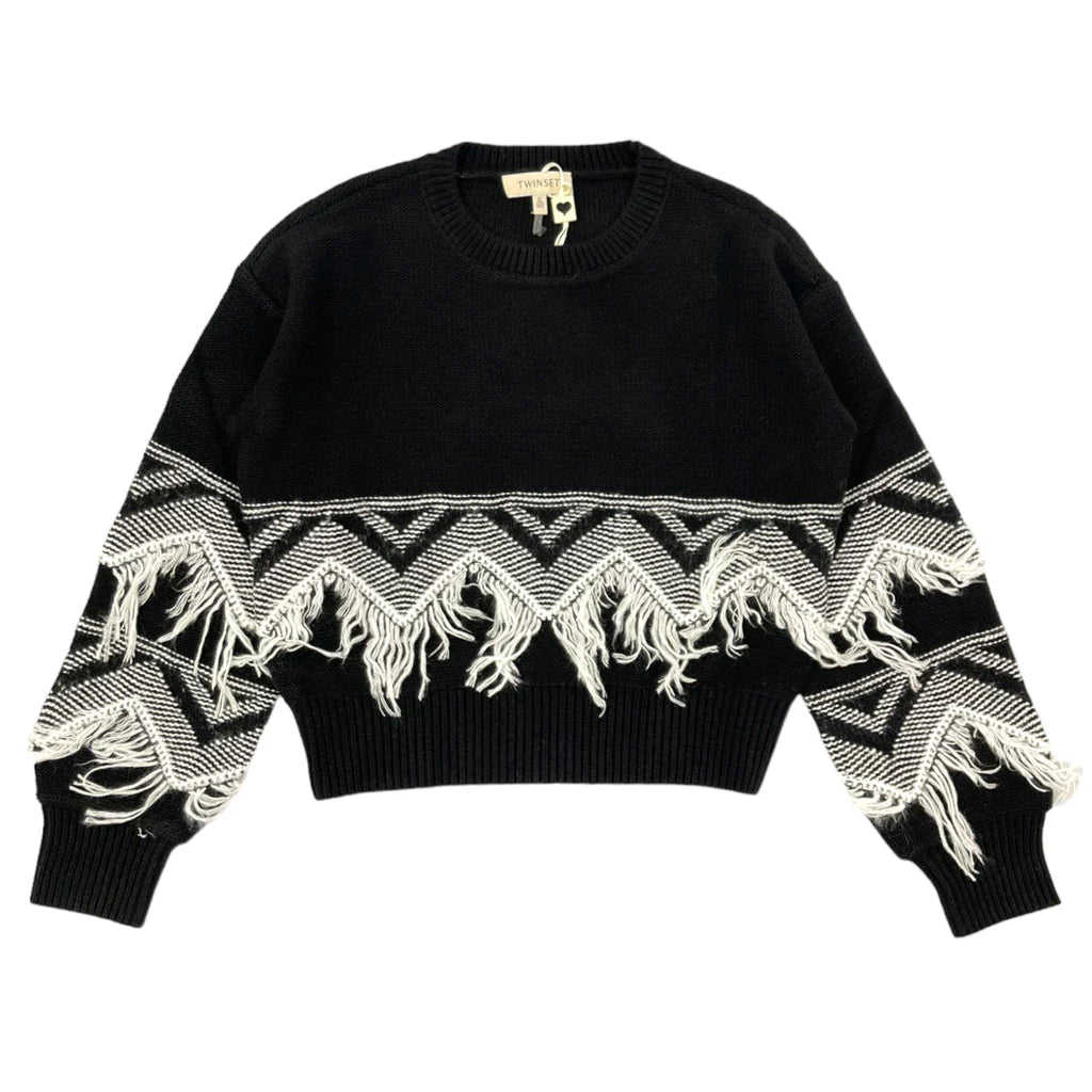 242GJ3131-SWEATER-Black/White