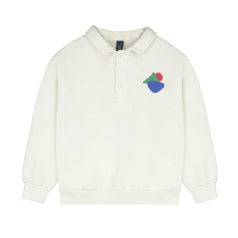 SWPO-POLO SWEATSHIRT EMBROIDERED -Fog