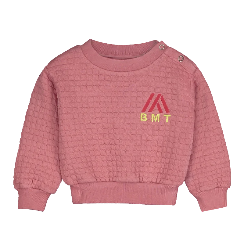 SWQU-SWEATSHIRT QUILTED BMT EMBRO-Dusty pink