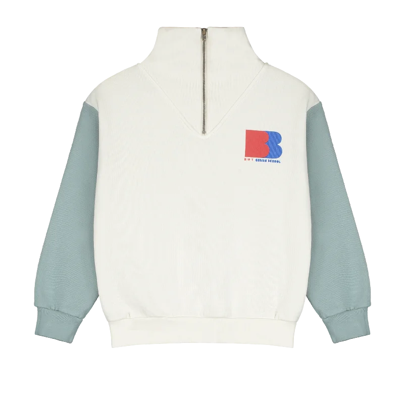 SWZI-SWEATSHIRT ZIPP COLOR SLEEVE-Fog